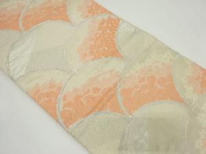 アンティーク　変わり青海波に小花模様織り出し袋帯（材料）